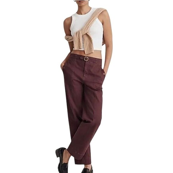 Madewell Straight Leg Utility Pants Muted Plum Size 4 - Picture 1 of 10